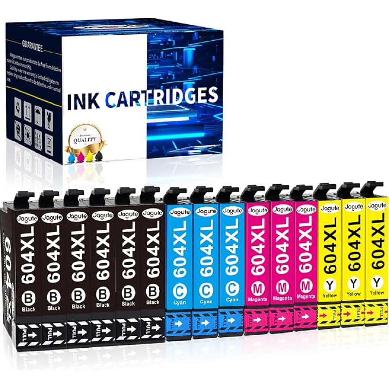 15 pakuočių 604XL spausdintuvo kasečių, skirtų 