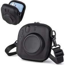 MUZIRI KINOKOO Hard EVA Case for Instax 12/40/11/8/9/7+/Liplay Camera, Protective Case Storage Bag for Instax Mini Instant Camera - with Shoulder Strap - Black, black mini camera, Camera case