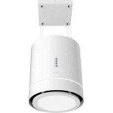 Cecotec Bolero Flux Cre 448000 White A++ Round Island Cooker Hood 448000 White Effect 800m3/h Suction Power 210W Motor Electronic Control Lighting Carbon Filter