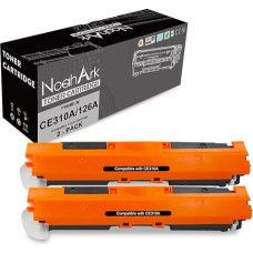 NoahArk suderinama su HP 126A (CE310A) tonerio kasete, skirta spausdintuvui Laserjet CP1025 CP1025nw CP1020 M175a M175nw Pro 100 MFP M175a M175nw M275 TopShot M275a M275nw (2 juodos spalvos)