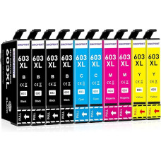 603XL Cartridges Compatible with Epson 603 Ink Cartridges 603XL Multipack for Expression Home XP-3100 XP-2100 XP-2105 XP-4100 XP-4155, Workforce WF-2830 WF-2810 WF-2835 WF-2850 (Pack of 10)