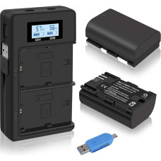 CITYORK LP-E6 LP E6N įkroviklio rinkinys, 2 pakuotės 2000 mAh fotoaparato baterijos, suderinamos su 