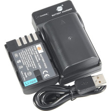 DSTE DMW-BLF19E ličio jonų akumuliatorius (2 vnt.) ir mikro USB įkroviklis, tinkantis 