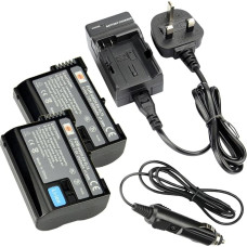 DSTE DC113U ES kištukinis įkroviklis + 2x EN-EL15 ličio jonų baterija, skirta Nikon 1V1 D600 D610 D750 D800 D800E D810A D7000 D7100 D7200 fotoaparatams
