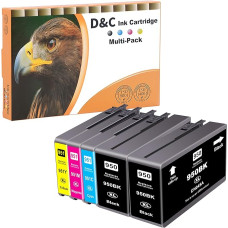 D&C 950 XL 951XL spausdintuvo kasetės, skirtos HP 950XL 951XL, daugkartinė pakuotė, suderinama su spausdintuvo kasetėmis HP Officejet Pro 8620 8600, Officejet Pro 8610 8615 8100 276DW (5 vnt.)