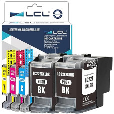 LCL Compatible Ink Cartridge LC-22E LC22E LC22EBK LC22EC LC22EM LC22EY XXL (5 Pieces 2Black 1Cyan 1Magenta 1Yellow) Replacement for Brother MFC-J5920DW