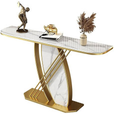 Schlanker, schwarzer, moderner Konsolentisch, schmaler Eingangstisch mit geometrischem Rahmen, stilvoller Foyer-/Sofatisch für Wohnzimmer und Flur (120 cm)