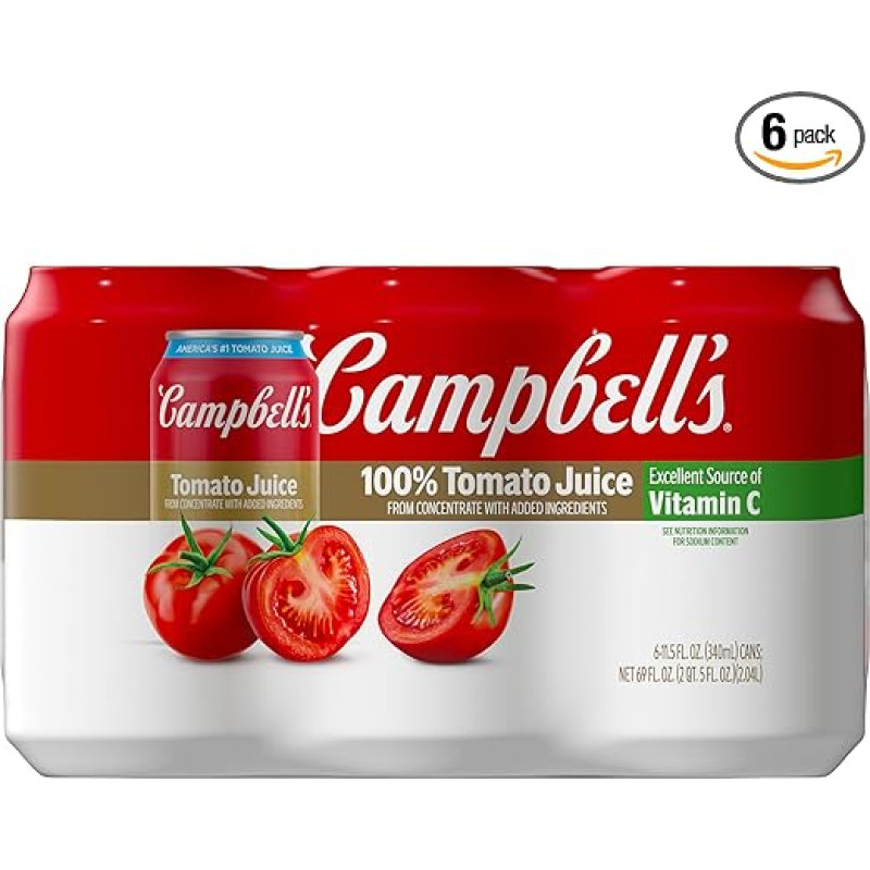 Campbell's 100 % Tomatensaft, 340 ml Dose (6 Stück)