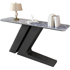 Konsolentisch Moderner Konsolentisch, Eingangstisch Mit Steinplatte, Schmaler Sofatisch Für Home-Office-Flur Und Wohnzimmerdekor(Black 4,100cm/39.4in)