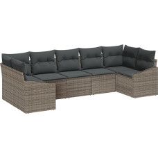 Rantry Modelis3346869 7 dalių sodo sofos komplektas su pagalvėle Pilka poroloninė sodo poilsio zona