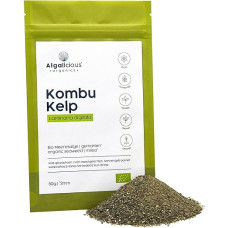 ALGALICIOUS Organic Kombu Algae Flakes | 50 g | Kelp Seaweed Wild Grown from the North Atlantic | Rich in Minerals & Antioxidants | Laminaria Detox Algae