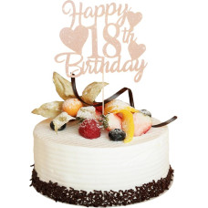 Cake Decoration Happy Birthday 18th, Rose Gold Birthday Cake Toppers for Boys Girls, Cake Topper Cake Decoration for Birthday, Anniversary, Party Supplies