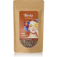 fitvia Rooibo Tea Pure Orange - 100g Loose Tea with Orange Peel, Cornflowers & Lemongrass, Real Fruit Pieces, No Added Sugar, Sustainably Packaged
