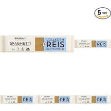 PPURA Ekologiški spagečiai iš viso grūdo ryžių - be glitimo | 400 g makaronų | 100 % natūralūs, be dažiklių ir konservantų | Itališki makaronai | Bronzinis procesas | Nulis maisto atliekų (5 pakuotės)