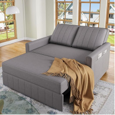 KAZZIO daugiafunkcinė sulankstoma sofa-lova su miego funkcija, sofa, idealiai tinka mažoms erdvėms, tinka namams ar bendrabučiams, reguliuojamas atlošas, 180 x 127 cm, patogi sofa-lova (antikvarinė pilka)