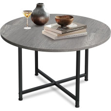 SENIG apvalus kavos staliukas, 2 pakopų kavos staliukas su lentyna svetainei, vidurinis staliukas mažoms erdvėms, baltas ąžuolas