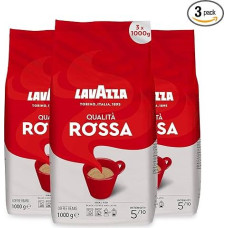 Lavazza Coffee Qualita Rossa, Pack of 3, 3 x 1000 g