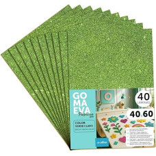 Foam Rubber Sheets with Glitter 40 x 60 cm, Colourful EVA Foam Craft Panels for Children, DIY, School, Decoration & Art Projects - Ideal as Craft Paper, Foam Rubber with Glitter - m-office (Light