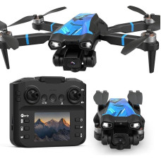 M18LCD Mini dronas su 1080P kamera 3D ratai Sulankstomas dizainas Įkraunamas LCD nuotolinio valdymo pultas 3 greičių nustatymai RC kvadrokopteris pradedantiesiems