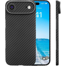 memumi Carbon Case for iPhone 17 Air, 0,5 mm itin plonas tikro aramido pluošto dėklas [1500D aramido pluoštas] su karine apsauga nuo kritimo iPhone Air