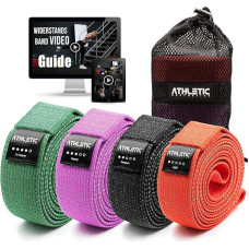 ATHLETIC AESTHETICS Premium Resistance Bands/Resistance Bands with Fabric [As Fitness Band and Fitness Bands Set + Bag and Video Course] Fitness Band e.g. as Pull-Up Aid for Men and Women