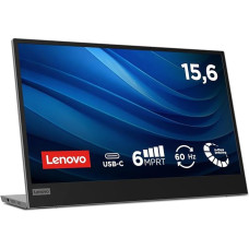 Lenovo L15 nešiojamasis monitorius, 15,6 colių FullHD IPS ekranas, 1920 x 1080, 60 Hz, 6 ms, 2x USB-C, reguliuojamas pakreipimas, pilkos spalvos