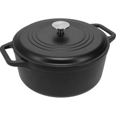 Victoria Dutch Oven Cast Iron Enamelled Induction 29 cm, Pot Bread Baking 6.6 L, PTFE and PFOA Free, Suitable for Fire, Grill, Oven, Ceramic Hob, Hob, Gas