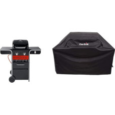 Char-Broil Gas2Coal 210 Gas Grill, Black & 140384 - 2 Burner Gas Grill Weather Protection Cover, Black