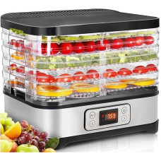 MEYKEY dehidratorius, 24 valandų laikmatis, mėsos ir vaisių džiovykla, 8 padėklai, dehidratorius su temperatūros valdymu, reguliuojama temperatūra (35 °C - 70 °C), 400 W