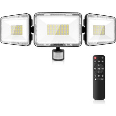 MEIKEE 70 W LED Spotlight with Motion Sensor Remote Control 6580LM 6500K 3 Modes Brightness Adjustable IP66 Waterproof LED Floodlight Three Head 180° Adjustable Headlight for Garage Garden Patio