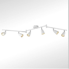 IMPTS Ceiling Spotlight LED White, Spotlight Ceiling Spotlight 6 Bulbs, Swivelling Ceiling Light Including LED GU10 Lamps, 3 W Warm White, 280 lm, Modern Ceiling Spotlight for Hallway, Kitchen, Living