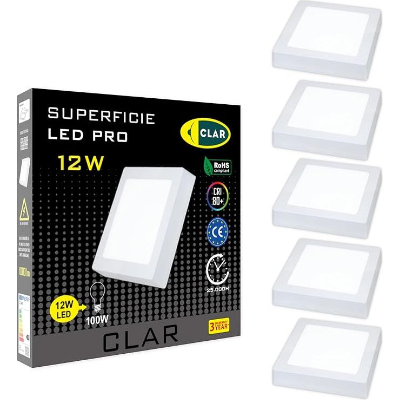 CLAR - LED lubinis šviestuvas, vonios kambario LED lubinis šviestuvas, lubinis šviestuvas, vonios kambario lubinis šviestuvas, LED lubinis šviestuvas, prieškambario šviestuvas, LED lubiniai šviestuvai, vonios kambario lubiniai šviestuvai, kvadratinis 12 W