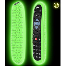 Protective Case for Original Sky Q Voice Remote Control SKY135, Silicone Cover SKY Q Touch and Non-Touch Remote Control Sleeve Skin Holder Battery Back Protector Universal Glow Green