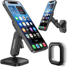 AboveTEK Universal Mobile Phone Holder, Self-Adhesive Mobile Phone Holder for Mirror/Windshield/Bathroom/Window, 360° Rotating Double Joint Head