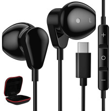 USB C Headphones for iPhone 16 15 Pro Max Samsung A55 A35 A53 A54 A33 A34 S24 S23 FE S20 FE, In-Ear Headphones USB C Connection USB C Headset with Microphone Type C Headphones for Pixel 9 8a 7 Mi 13