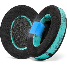 WC Freeze Hybrid Fabric Cooling Gel Replacement Ear Pads - Compatible with HyperX Cloud, Steelseries Arctis, ATH M50X, Turtle Beach Stealth and More - Comfortable and Cooler Longer | SpeedRacer Cyan