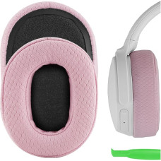 Geekria Comfort Mesh Fabric Replacement Ear Pads for Skullcandy Crusher Wireless, Crusher Evo, Crusher ANC, Hesh 3 Headphones Ear Cushions, Headset Earpads, Ear Cups Repair Parts (Pink)