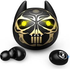 Skull Wireless Headphones Kids Bluetooth Headphones with Mic 36H Playtime IPX6 Waterproof Touch Control HIFI Stereo LED Display USB-C Headphones Boys for iPhone Android