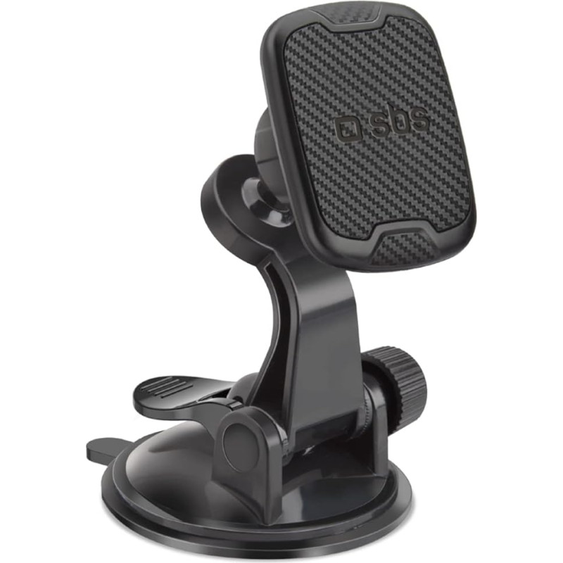 SBS Arizona Car Phone Holder, Universal Phone Holder for Windshield and Dashboard, Magnetic Car Mount with Suction Cup and 2 Metal Plates Included