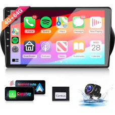 8 Core 4 + 64G: Hodozzy Carplay Car Radio for Citroen Nemo/Peugeot Bipper/Fiat Fiorino Qubo, 10 Inch Touchscreen Android Car Radio with Android Car/WiFi/GPS/RDS/FM/Bluetooth/USB + Reversing Camera