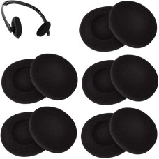 5 Pairs Foam Ear Pads for Sony Philips Headphones - Black - 5 Pack