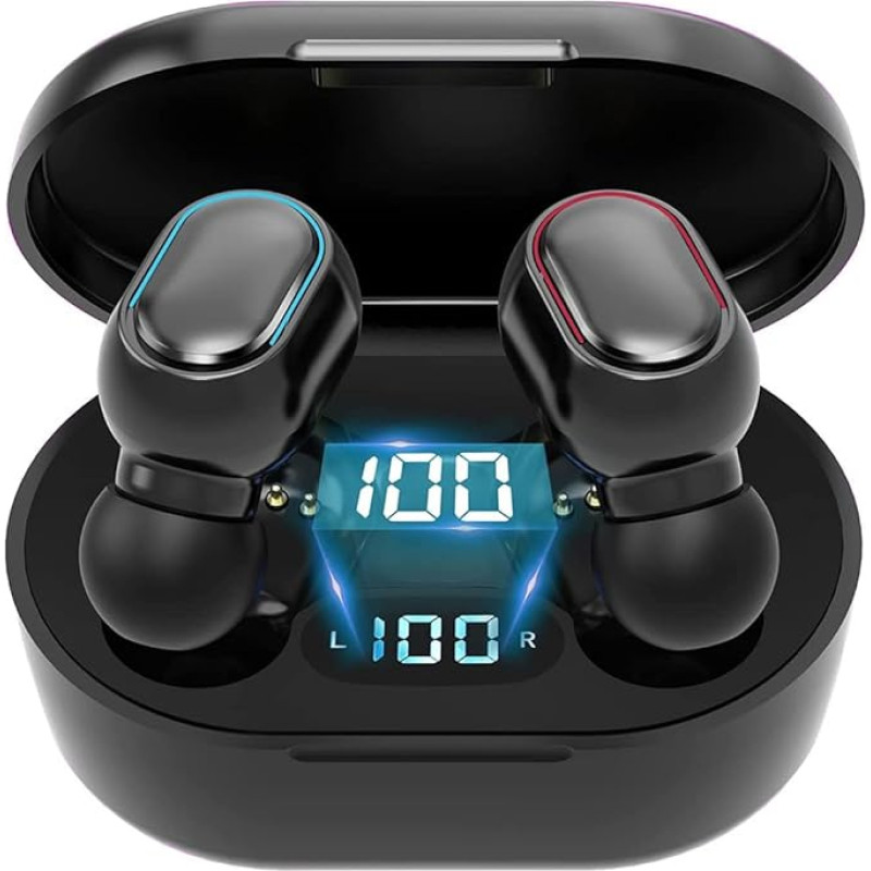 ZTUTB Bluetooth Headphones, 2023 Wireless In-Ear Headphones Bluetooth with Mic, 25 Hours Battery Life, Hi-Fi Stereo, Button Control, LED Display, IP7 Waterproof, Bluetooth Earphones, Black11