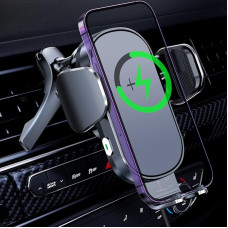 Lekente 15 W Fast Wireless Charger Car Mobile Phone Holder with Charging Function, Automatic Inductive Car Mobile Phone Holder, Wireless Charger Ventilation for iPhone, Samsung, Google, Xiaomi,