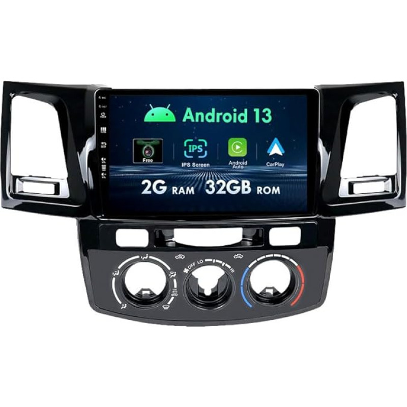 Android Car Radio for Toyota Fortuner/Hilux/Revo/Vigo 2007-2015 Built-in GPS + Carplay Supports DAB+ WLAN BT AUX MirrorLink FM WiFi RDS - 2G+32G