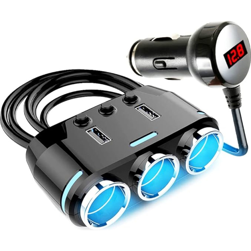 Car Cigarette Lighter Splitter USB Suitable for All Portable Devices in the Car