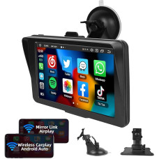 Podofo 7 Inch Wireless Apple Carplay Android Car Portable Car Radio Touchscreen Car Stereo Radio with Bluetooth, FM Transmission, Apple Airplay, Mirror Link