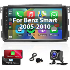 Android Car Radio for Mercedes-Benz Smart Fortwo 2005-2010 Radio Carplay Android Car, 9 Inch Screen 2 DIN Radio Navigation GPS Bluetooth/WiFi/FM RDS + Reversing Camera, Car Radio for Mercedes Smar