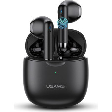 Bluetooth Headphones In-Ear Wireless with Powerful Bass with USB-C Quick Charge BT 5.0 HiFi 3D Stereo Sound True Wireless Earbuds with Integrated Microphone Touch Control Super Mini (Black)