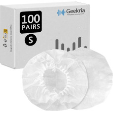 Geekria 100 Paar kleine Dehnbare Ohrhörerhüllen/Einweg-Hörmuschel für Hygiene, passend für AKG N60NC, Y500 Wireless, Y30, Sennheiser Urbanite, HD 25 Light, HD 25 Plus Kopfhörer (weiß)