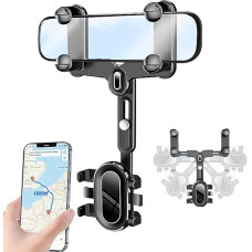 OUBELI Mobile Phone Holder Car Mobile Phone Holder for Rear View Mirror, Universal 360 Degree Rotating Car Mobile Phone Holder, Compatible with All Smartphones with 4-7 Inch